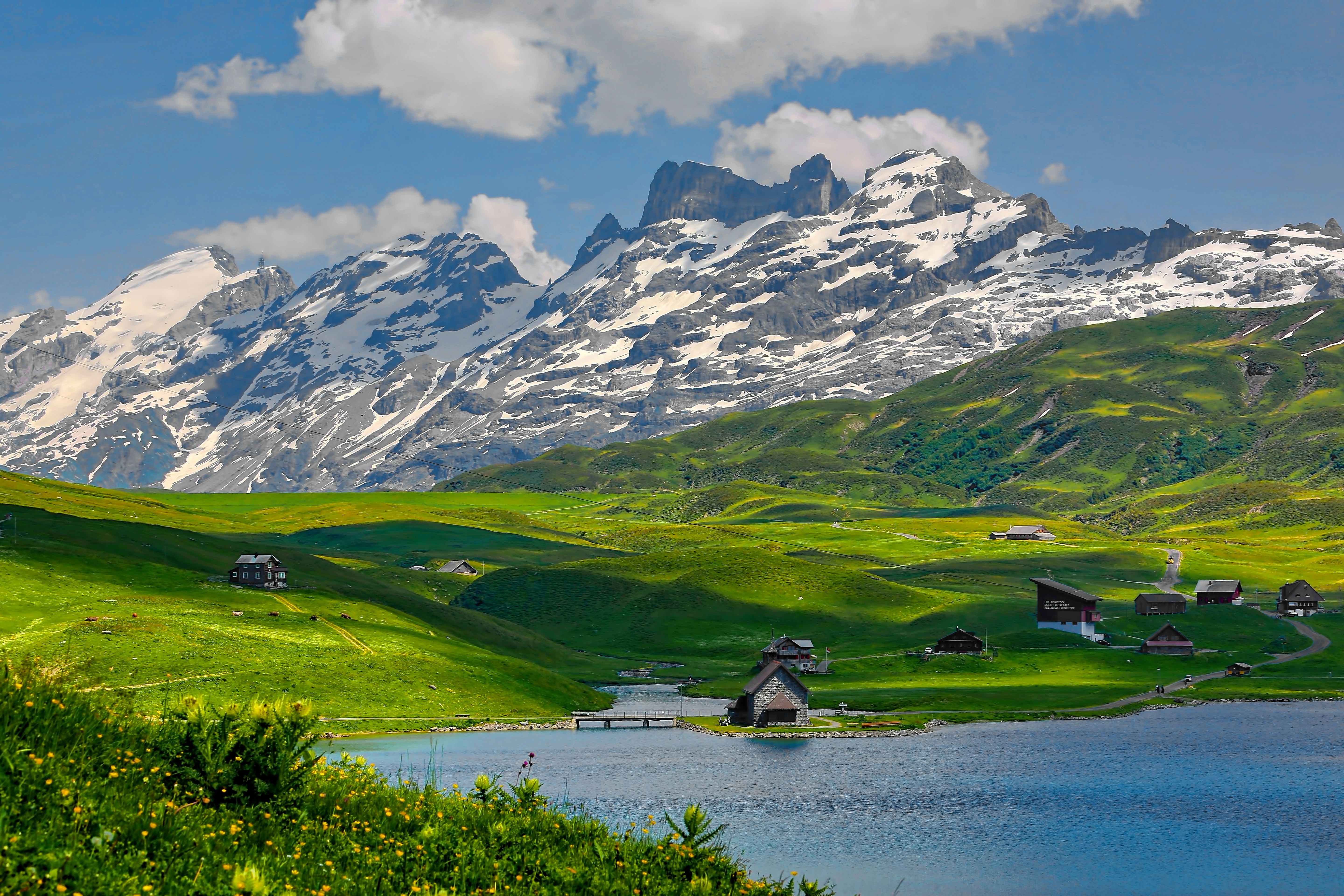 Iconic Swiss Alps mountain peaks